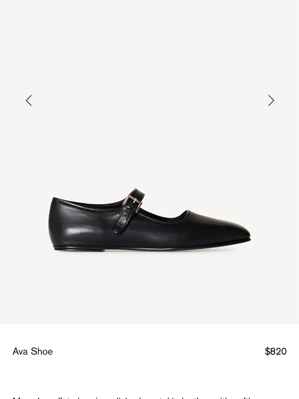 THE ROW- Black Ava Mary Jane Flats